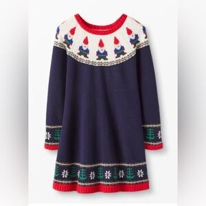 Hanna Andersson Gnome Sweet Gnome Knit Swing Sweater Dress Girls 6-7 120 cm